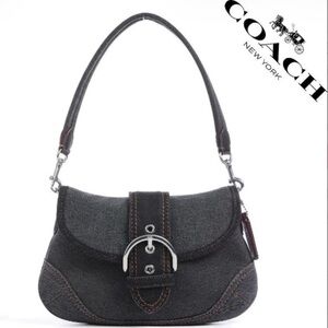 COACH CR737 Soho Flap Bag in Denim Black